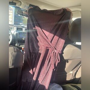 Lane Bryant Cranberry Shimmering Wrap Sweater Dress